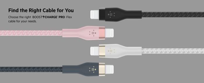 Кабель USB-A > Lightning зарядки/синхронизации Belkin 1м, витой, силиконовый, с ремешком на магните, белый