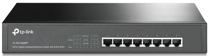 Комутатор TP-LINK  8xGE (8xPoE), 126Вт, Некерований TP-Link TL-SG1008MP