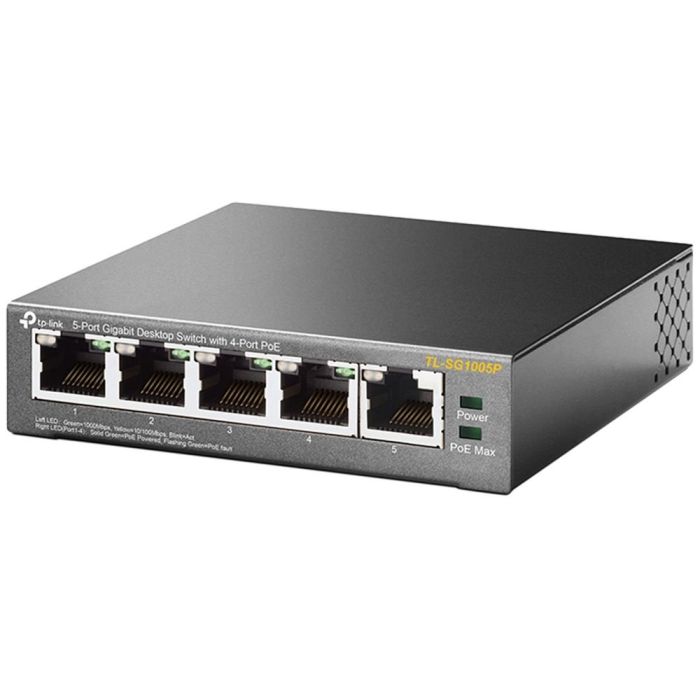 TP-LINK Switch  5xGE (4xPoE), 56W, Unmanageable TP-Link TL-SG1005P