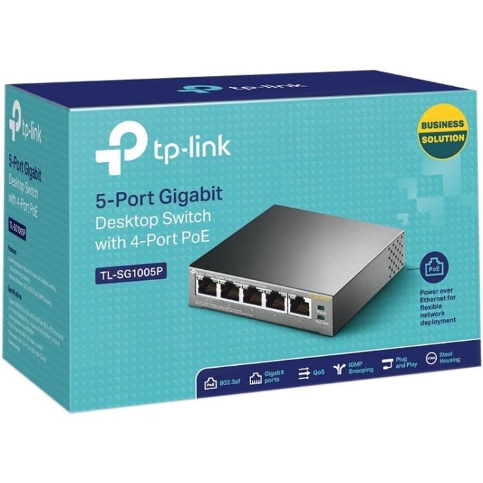 TP-LINK Switch  5xGE (4xPoE), 56W, Unmanageable TP-Link TL-SG1005P