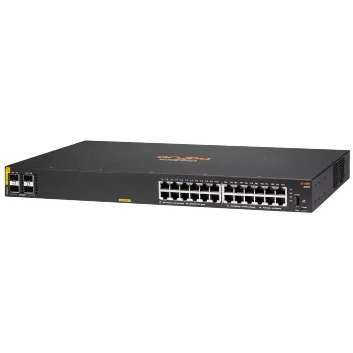 Комутатор HPE Aruba 6000, 24xGE, 4xGE SFP ports, PoE Class 4 370W, LT Warranty