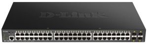 Комутатор   48xGE PoE, 4xSFP+, 370W, Smart D-Link DGS-1250-52XMP