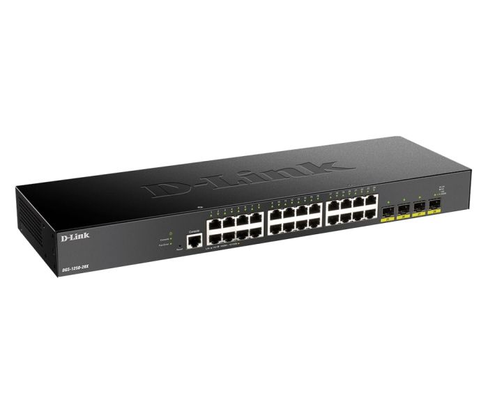 Комутатор   24xGE, 4xSFP+, WebSmart D-Link DGS-1250-28X