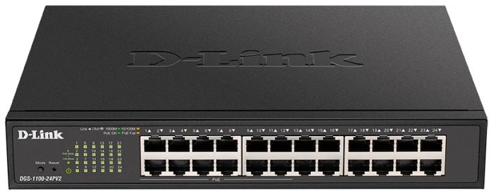 Комутатор   24xGE (1-12 PoE) EasySmart D-Link DGS-1100-24PV2