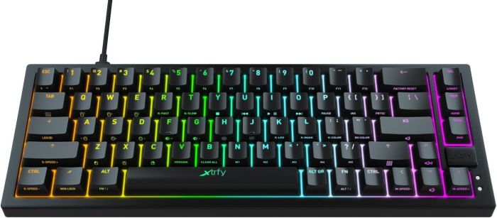 Клавіатура механічна Xtrfy K5 68Key, Kailh Red, USB-A, EN/UA, Hot-swap, RGB, Чорний
