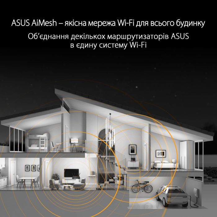 Маршрутизатор ASUS TUF-AX3000 v2 AX3000, 4xGE LAN, 2,5xGE WAN, 1xUSB3.2, MESH