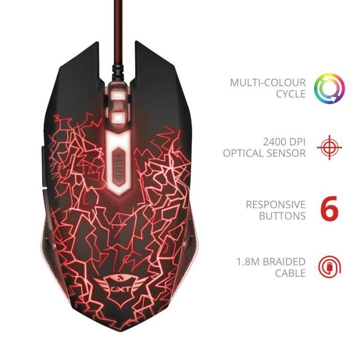 Mouse Trust GXT105 IZZA, USB-A, Чорний