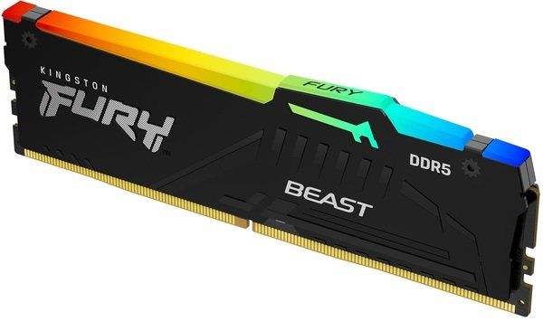 Пам'ять ПК Kingston DDR5 16GB 5200 FURY Beast   RGB