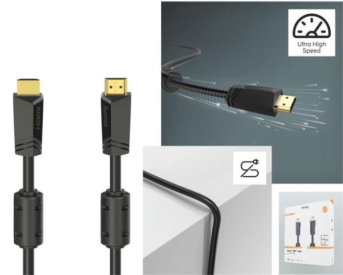 Кабель Hama HDMI (AM/AM), 10м, 4K, черный