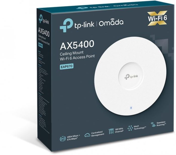 Точка доступу TP-LINK  AX5400 1x2.5GE, PoE TP-Link EAP670