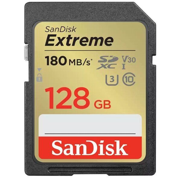 Карта памяти SanDisk SD  128GB C10 UHS-I U3 R180/W90MB/s Extreme V30