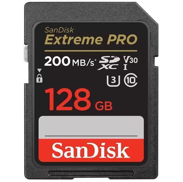 Карта памяти SanDisk SD  128GB C10 UHS-I U3 R200/W90MB/s Extreme Pro V30