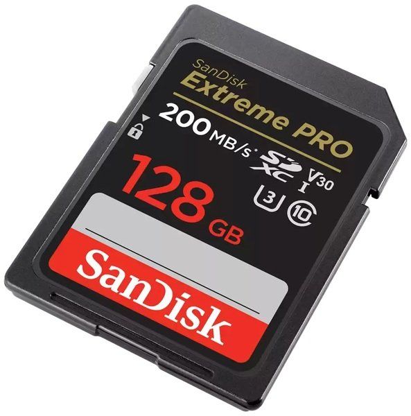 Карта памяти SanDisk SD  128GB C10 UHS-I U3 R200/W90MB/s Extreme Pro V30