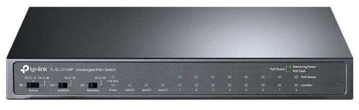 TP-LINK Switch  8x1FE (8xPoE), 2xGE, 1xSFP, 124W, Unmanageable TP-Link TL-SL1311MP