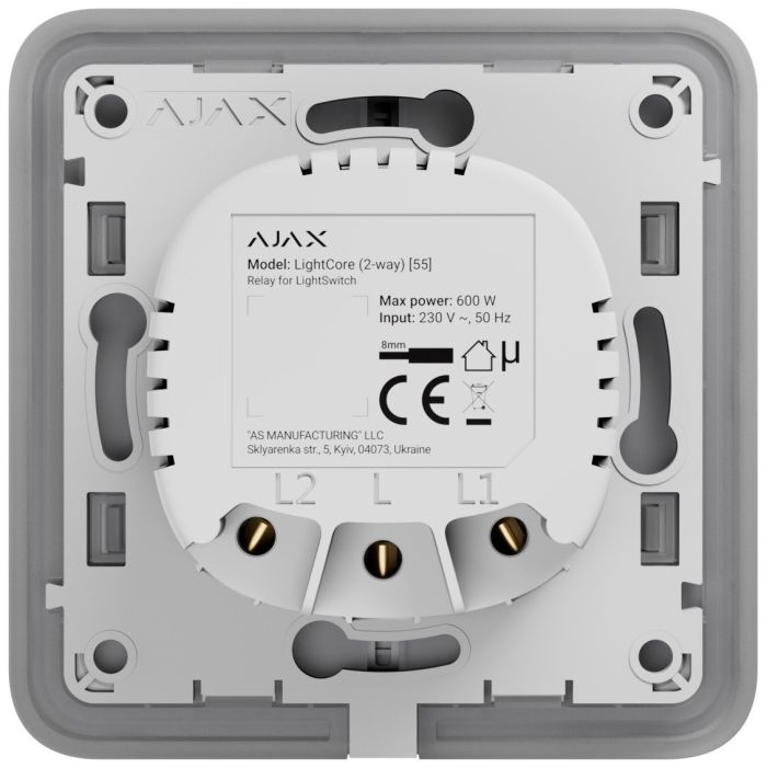 Ajax LightCore 2-way single-key switch relay for LightSwitch Jeweler, wireless