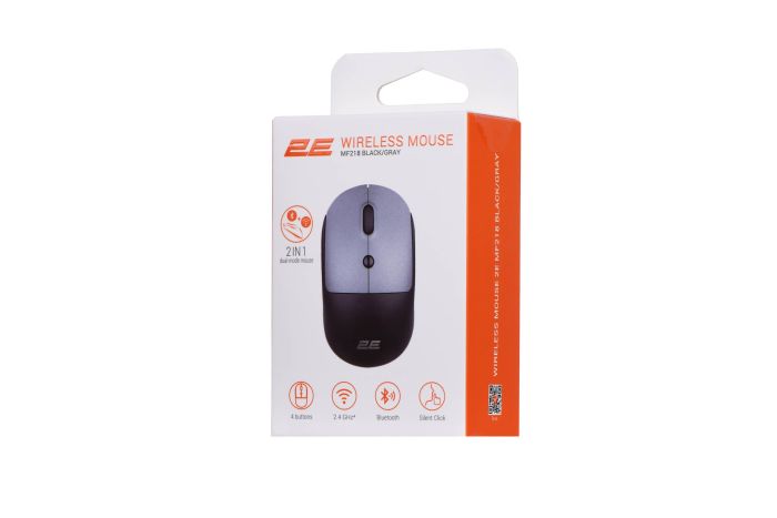 Mouse 2E MF218 Silent, WL/BT, black-grey
