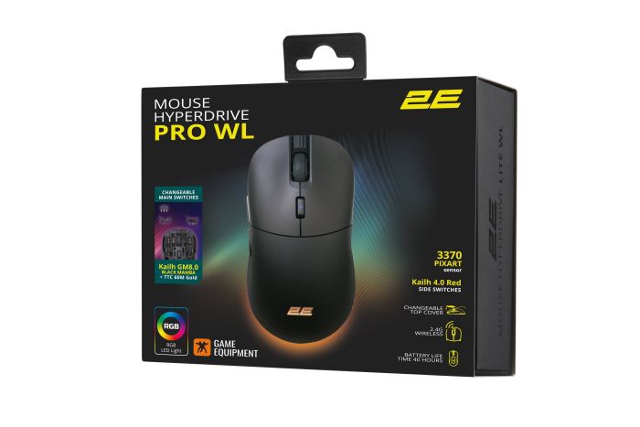 2E GAMING Mouse HyperDrive Pro WL, RGB, USB-A/WL, black