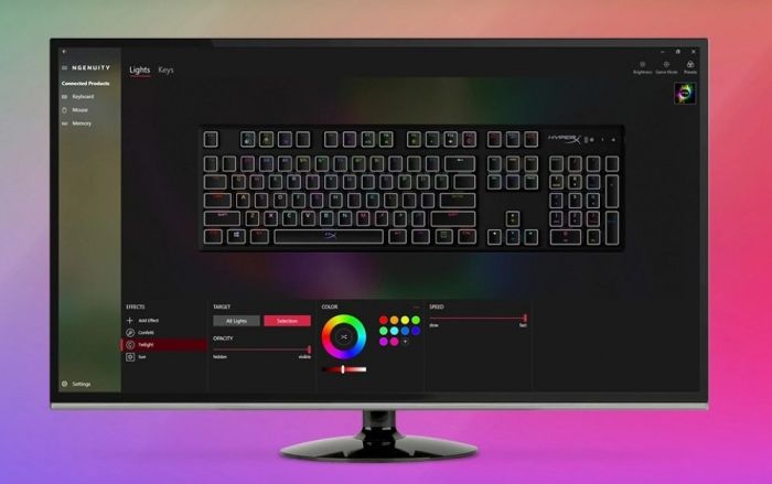 HyperX mechanical keyboard Alloy Origins PBT 104key, AqUK, USB-A, EN/UA, RGB, black