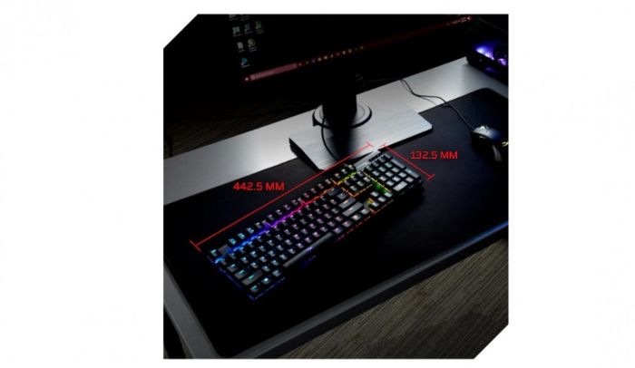 HyperX mechanical keyboard Alloy Origins PBT 104key, Red, USB-A, EN/UA, RGB, black