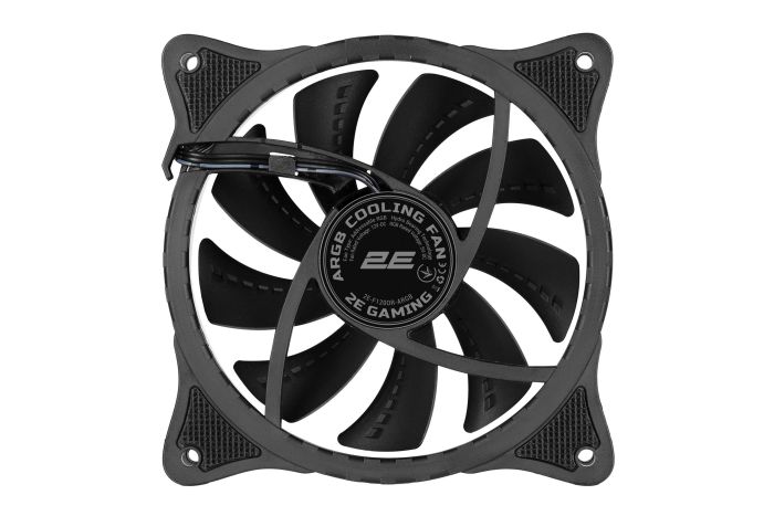 Корпусний вентилятор 2E GAMING F120OR-ARGB, 120мм, 1200rpm, 3pin, 3pin +5VARGB, 25.3dBa, чорний