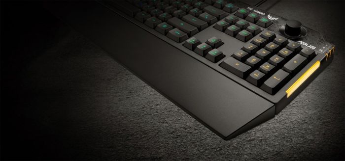 Клавіатура мембранна ASUS TUF Gaming K1, 104key, USB-A, EN/UK, RGB, чорний