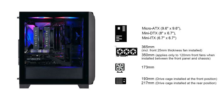 SilverStone PC case Fara FA312Z-BG without PSU, 2xUSB3.0, 2x140mm, ARGB VGA 365mm, LCS ready, TG Side Panel, mATX, black
