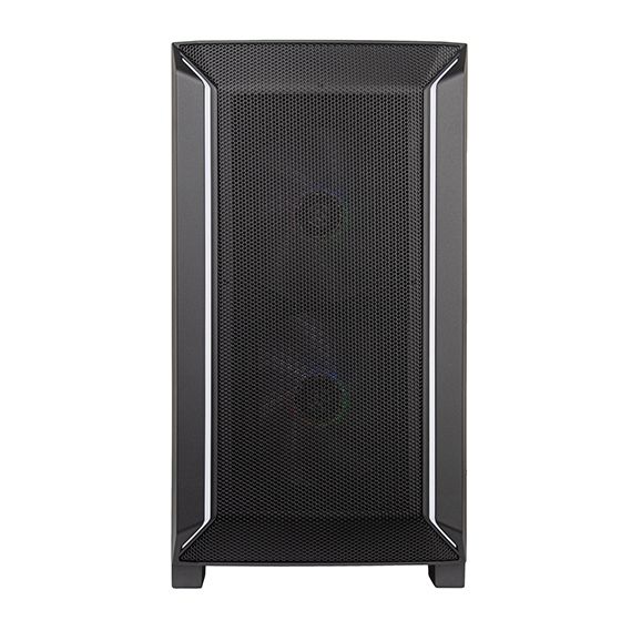 SilverStone PC case Fara FA312Z-BG without PSU, 2xUSB3.0, 2x140mm, ARGB VGA 365mm, LCS ready, TG Side Panel, mATX, black