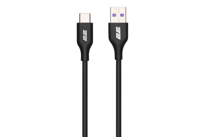 Кабель USB-A > USB-C зарядки/синхронизации 2E, 1м, Type-C, Glow, черный