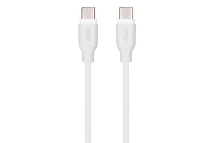 Кабель USB-C > USB-C заряджання/синхронізації 2E 1м, 60Вт Type-C, Glow, білий