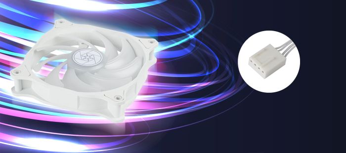 Корпусний вентилятор SilverStone Air Blazer 120RW-ARGB, 120мм, 600-2200rpm, 4pin PWM, 3pin +5VARGB, 7.4-35.6dBa, білий