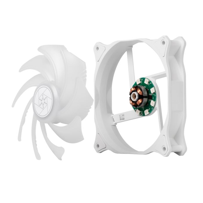 Корпусний вентилятор SilverStone Air Blazer 120RW-ARGB, 120мм, 600-2200rpm, 4pin PWM, 3pin +5VARGB, 7.4-35.6dBa, білий