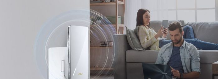 Расширитель покрытия WiFi  ASUS RP-AX58 AX3000 1xGE LAN, MESH