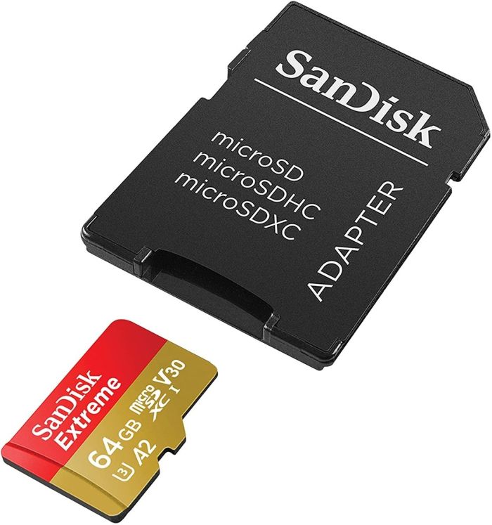 SanDisk microSD   64GB C10 UHS-I U3 R170/W80MB/s Extreme V30 + SD