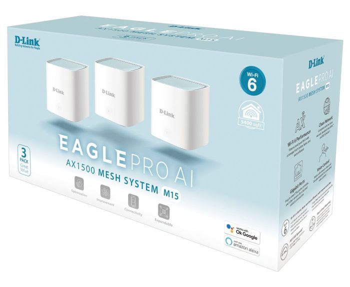 EAGLE PRO AI AX1500 Mesh WiFi System  (3pack) D-Link M15-3