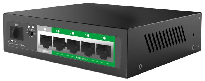Switch  6xGE (4xPoE, 1xUplink, 1xSFP), 60W, Unmanaged Netis P106GC