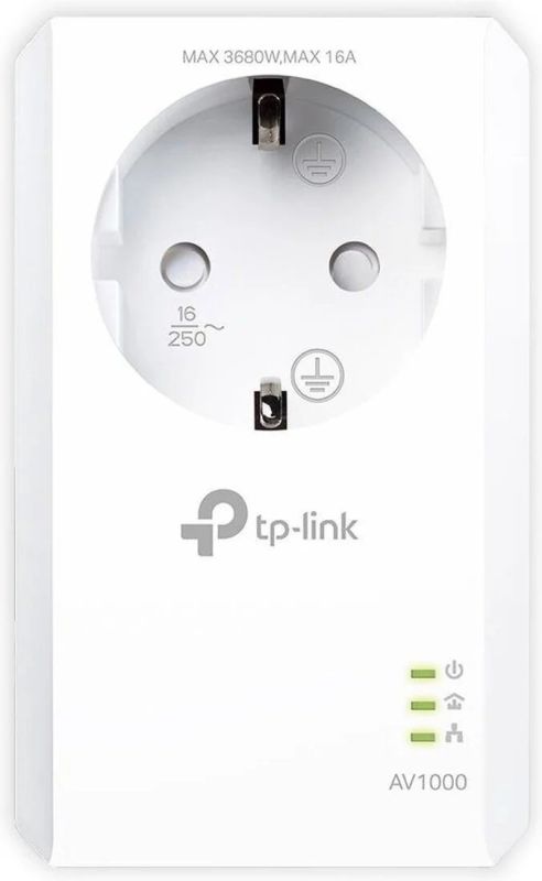 Адаптер Powerline TP-LINK  AV1000, 1xGE, Розетка TP-Link TL-PA7017P