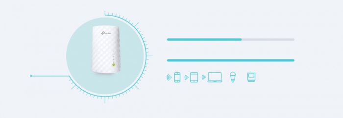 Расширитель покрытия WiFi TP-LINK  AC750, 1xFE LAN, MESH TP-Link RE220