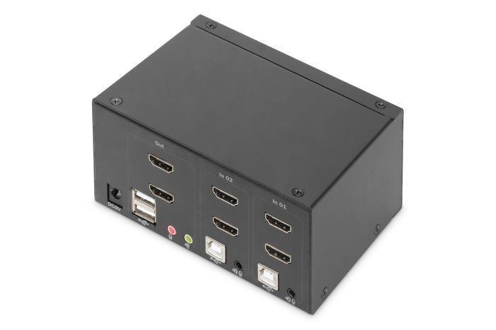 Комутатор DIGITUS Desktop HDMA KVM, 2 Port, Dual Display, 4K