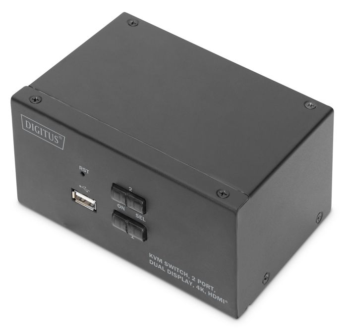 Комутатор DIGITUS Desktop HDMA KVM, 2 Port, Dual Display, 4K