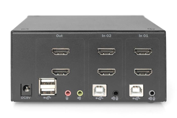 Комутатор DIGITUS Desktop HDMA KVM, 2 Port, Dual Display, 4K
