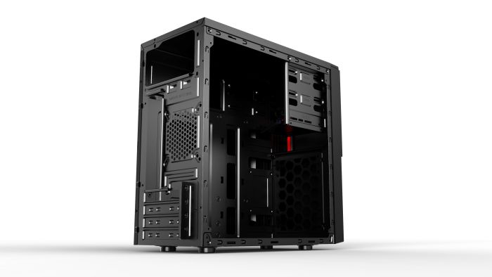 2E PC case Basis RD860-3U without PSU, 1xUSB3.0, 2xUSB2.0, VGA 320mm, mATX, black