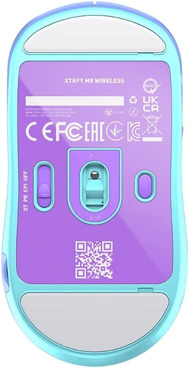 Миша Xtrfy M8, WL/USB-A, RGB, Frosty Purple