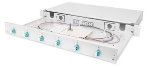 Оптична панель DIGITUS 19' 1U, 6xLC duplex, incl, Splice Cass, OM3 Color Pigtails, Adapter
