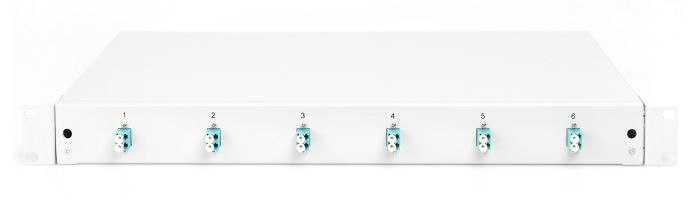 DIGITUS FO splice box, 1U, equipped, 6x LC DX, OM3 incl. splice cassette, colored pigtails, couplers