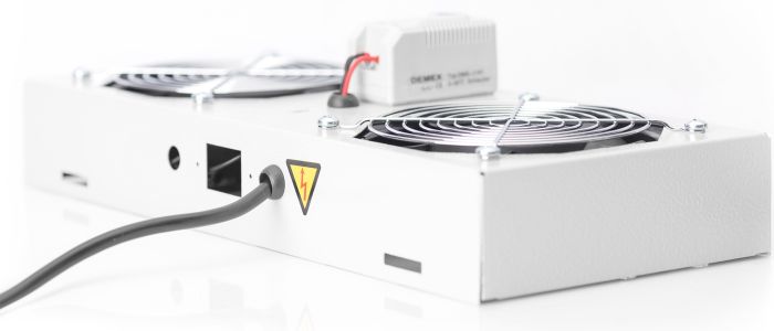 DIGITUS Roof vent. unit, wall mounting cabinets 2 fans, thermostat, switch, grey (RAL 7035)