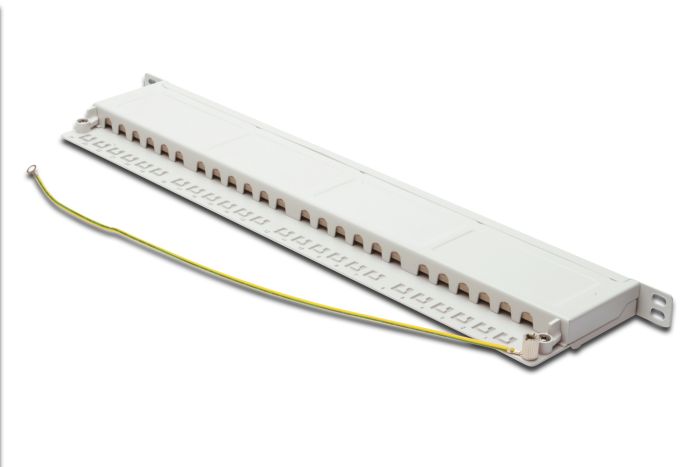 Патч-панель DIGITUS CАТ 6 STP, 19", 0.5U, 24 порта, собранная, серая