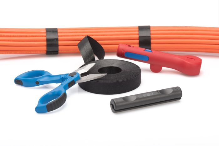 DIGITUS Velcro Tape, 20 mm wide for structured cabling, 10 m roll, color black