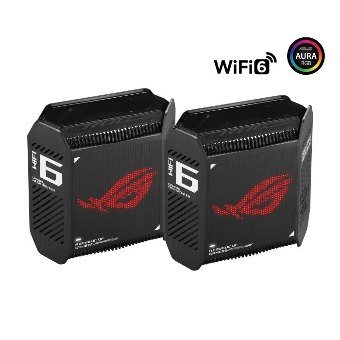 Система WiFi-Mesh ASUS ROG Rapture GT6 AX10000, 3xGE LAN, 1x2.5GE WAN, 1xUSB 3.2, 2мод, чорний