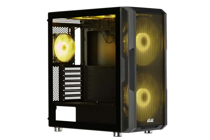 Корпус 2E GAMING Contego Neo GW05 без БЖ 2xUSB3.0, 1xUSBType-C, 2x200мм, ARGB, 3x120мм ARGB, VGA 380мм, LCS ready, контролер з пультом, TG Side Panel, EATX, чорний