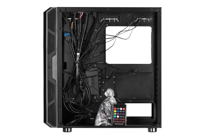 Корпус 2E GAMING Contego Neo GW05 без БЖ 2xUSB3.0, 1xUSBType-C, 2x200мм, ARGB, 3x120мм ARGB, VGA 380мм, LCS ready, контролер з пультом, TG Side Panel, EATX, чорний